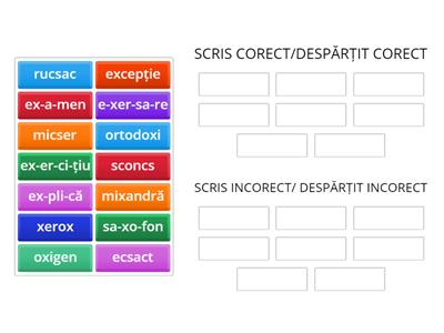 Litera ”X” și sunetele ”cs” și ”gz” (scrierea corectă a cuvintelor și despărțirea în silabe)