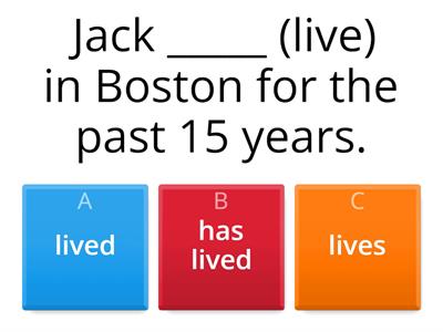 simple past - present perfect MC