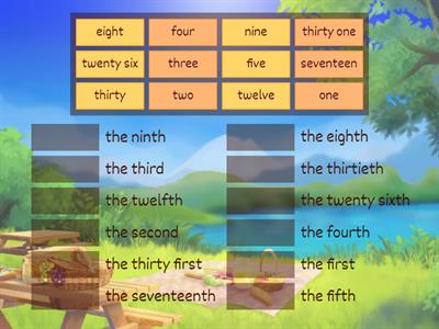 ordinal numbers