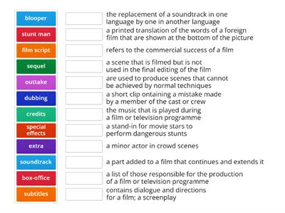 Cinema vocab