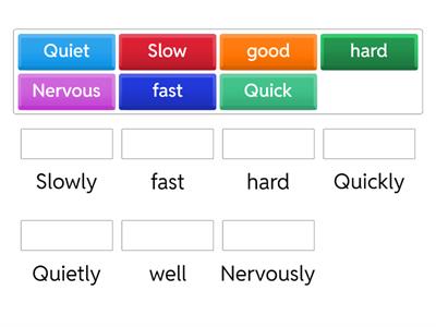 Adverbs of manners ( regulars and irregulars)