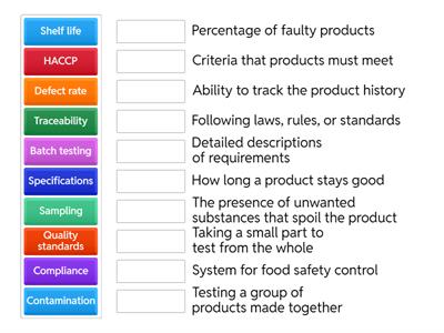 Match the words to definitions