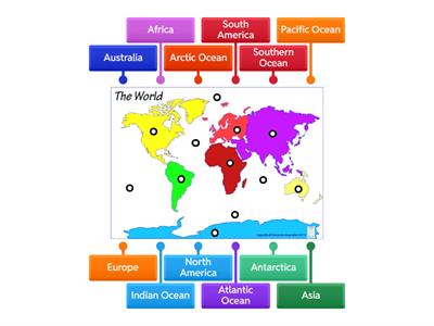 Continents and Oceans Map