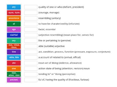 Suffixes Match Up