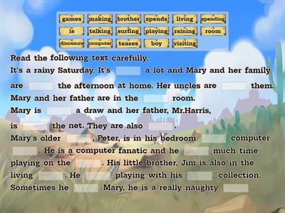 A1-A2. Present continuous (Reading comprehension)