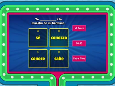 Saber vs conocer GameShow Quiz