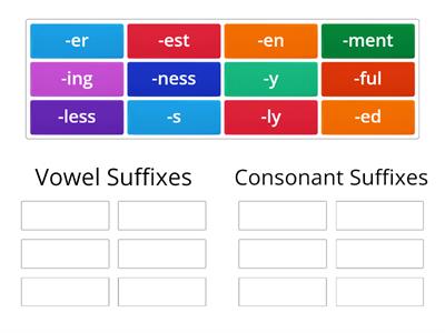 Vowel / Consonant Suffix Sort