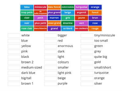 French colour and size