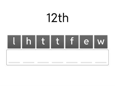 Ordinals Anagrams