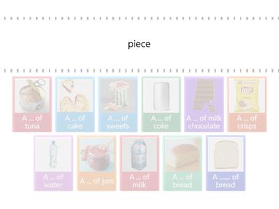 Food: containers and quantities 