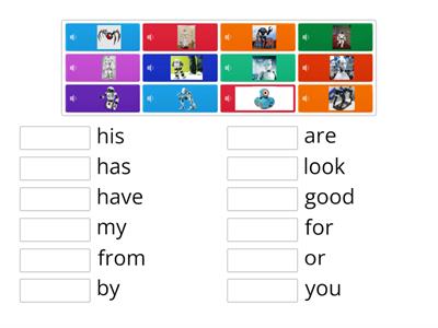 Robot Tricky Words  listening quiz game