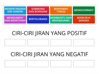 WORDWALL : ciri jiran positif dan negatif