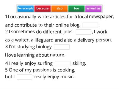linking phrases Speakout 3rd
