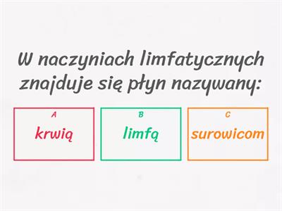 Quiz układ limfatyczny 