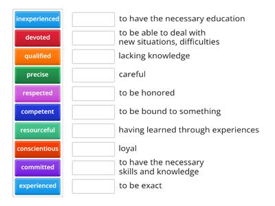 Matura Leader B1 Unit 4 adjectives of employees