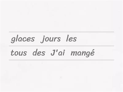 Passé composé - Unjumble - Les vacances