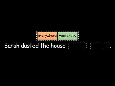 Adverbs of place and time (Word order)