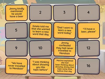 Mach the direct with the indirect speech!