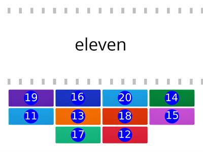 Matching Numbers 1-20