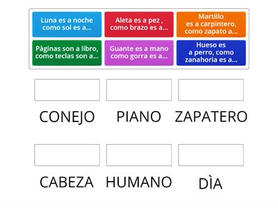 ANALOGIAS PARA NIÑOS QUE  YA LEEN