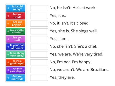 QUESTIONS AND ANSWERS - TO BE - PRESENT SIMPLE