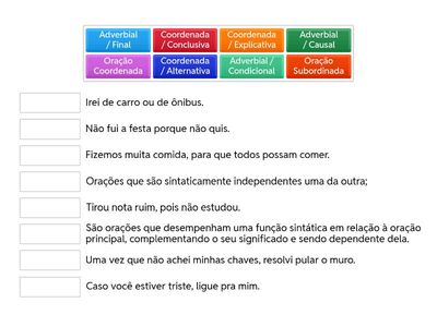 Orações Subordinadas e Codernadas