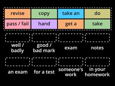 Go Getter 4 Unit 2.6 Learning and exams (Match)