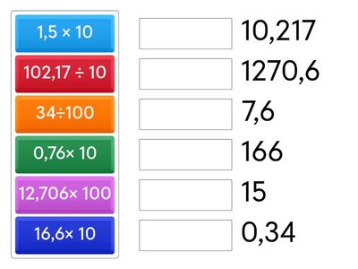 Decimāldaļu reizinājums/dalījums ar 10, 100, 1000