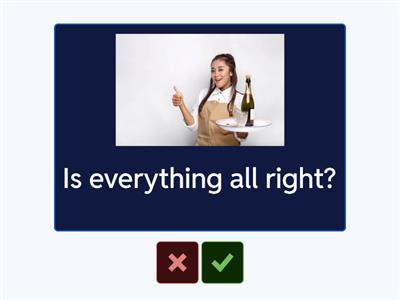 Waitress Useful Language