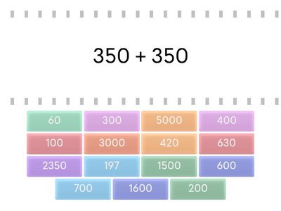 Addizioni e sottrazioni a mente