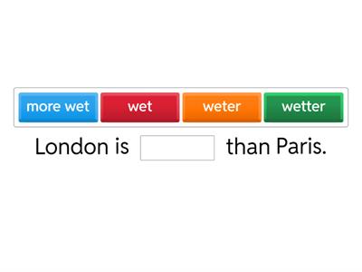 Adjectives comparison