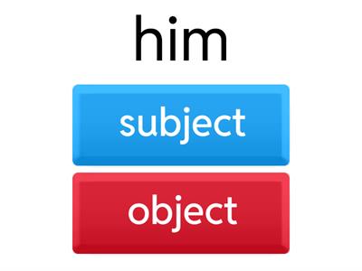 Subject and Object Pronoun sort