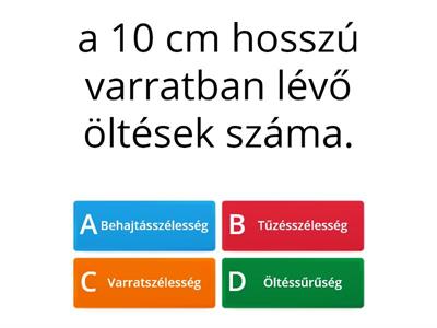 A varrások méretjellemzői