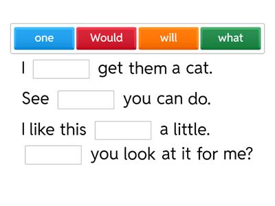 Dolch List 3 sentences
