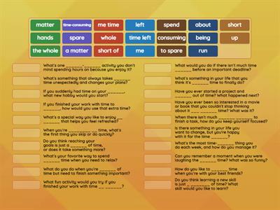 Time phrases - questions (English B2)