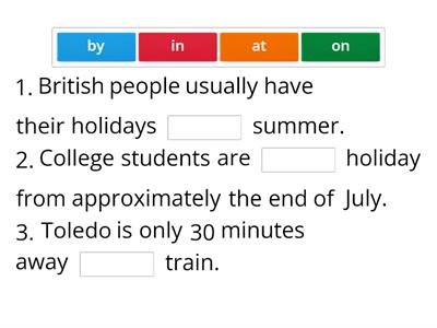 Prepositions - Travel