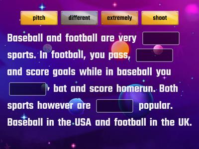 Y5 UNIT 6: SPORTS - Football vs baseball 