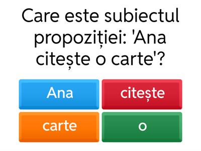 Subiect și Predicat - Clasa a IV-a