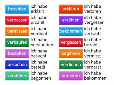 A2 Perfekt-untrennb.Verben Zuordnung