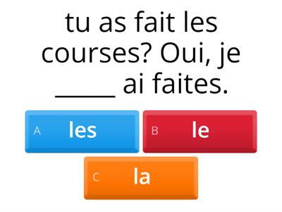 Direct Object Pronouns in French