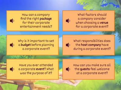 Corporate entertainment - Vocabulary - Pre Intermediate