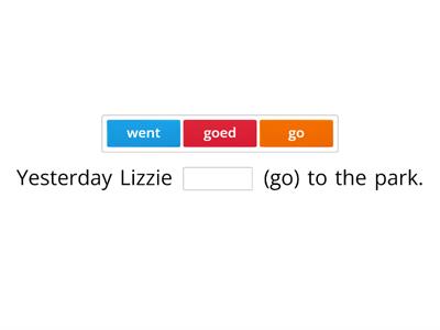 Lizzie missing word past simple