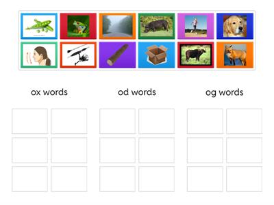 Short o Word Sort (ox, og, od)