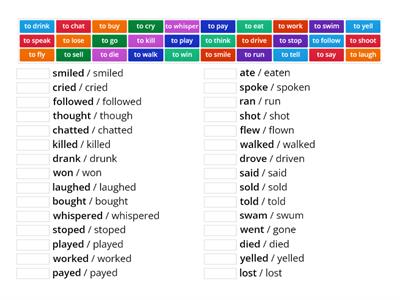 English Regular and Irregular Verbs TEST 