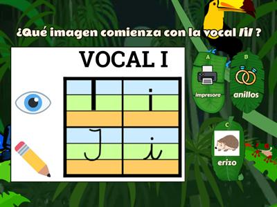 Quiz: Sonido vocálico inicial: /i/.