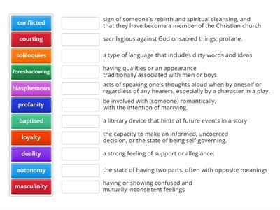 Match the definitions