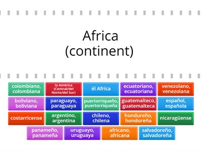  Que Chevere 2 - 4A Vocab - Nationalities