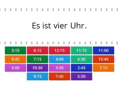 Die Uhrzeit auf Deutsch (ugs.)