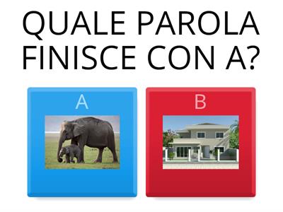 Quale parola finisce con A?