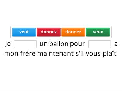 Find the verb - en Français - les verbes